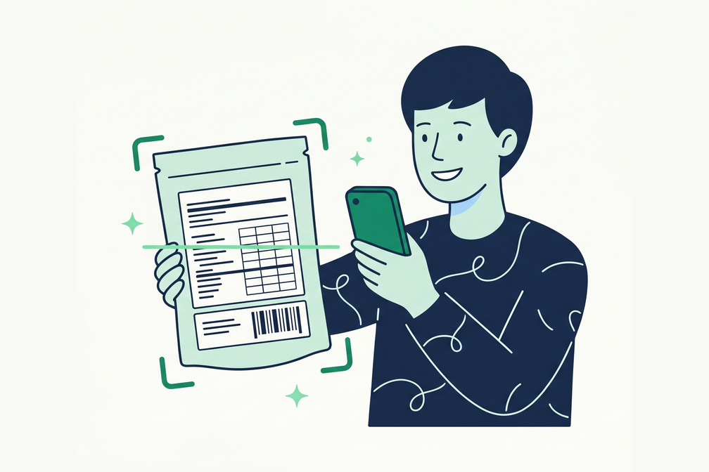 Scanning a food label with the Inra app